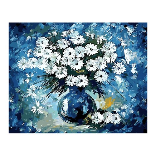 Daisy Flowers Paint by Numbers Canvas Art Work DIY 40cm x 50cm
