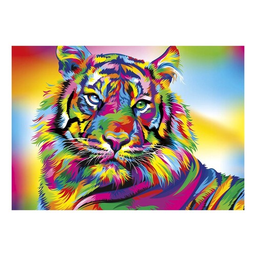 Rainbow Tiger Abstract Diamond Art Painting Kit Set DIY 40cm x 50cm