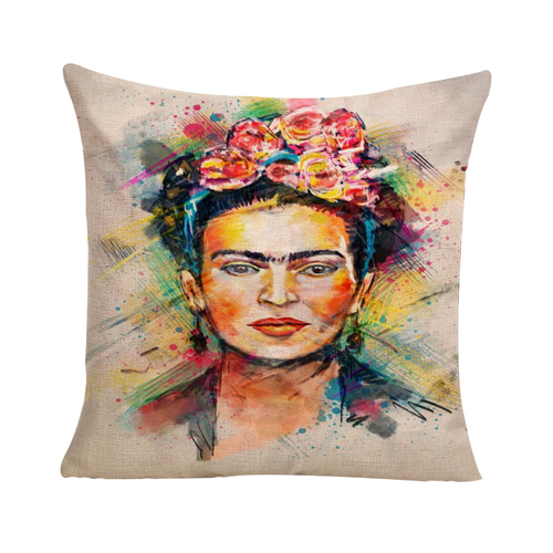 Frida Kahlo with Coloured Shadow Cushion Cover (Insert Included) 45cm Mexican Inspired Design