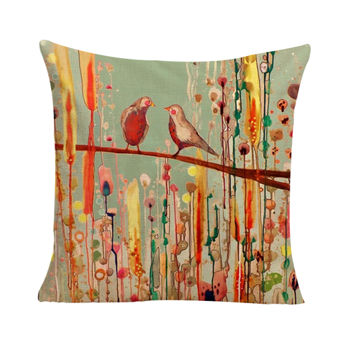 Abstract Birds on Branch Cushion Cover (Insert Included) 45cm Japanese Inspired Design