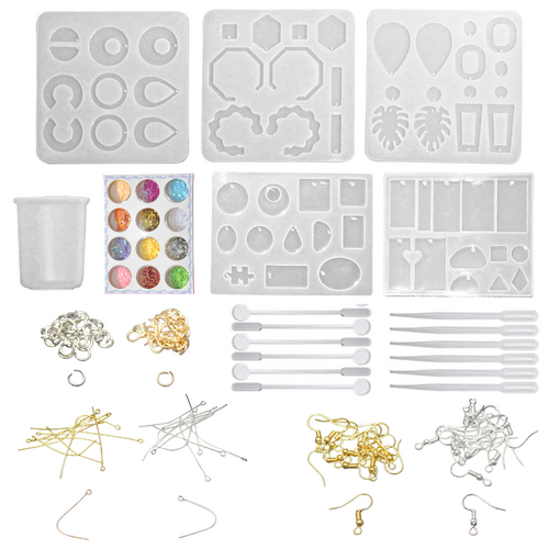 Earring Jewellery Making Casting Set 330pce Epoxy Resin Art Kit DIY Silicone Molds 