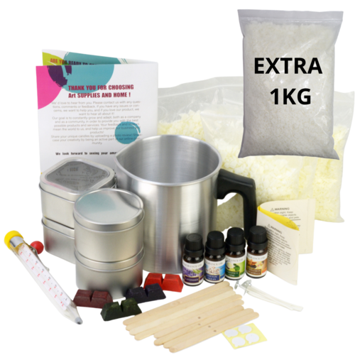 38pce DIY Soy Wax Candle Making Kit PLUS 1KG WAX EXTRA All Tools & Equipment