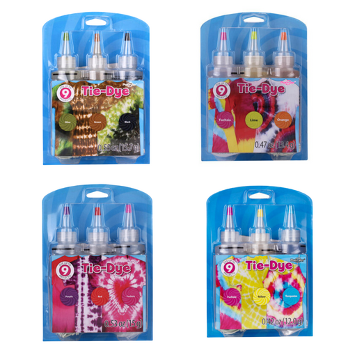 12pce Tie Dye Set Kit Colour Cotton & Linen 120ml Tube Cold Water DIY Art Clothing