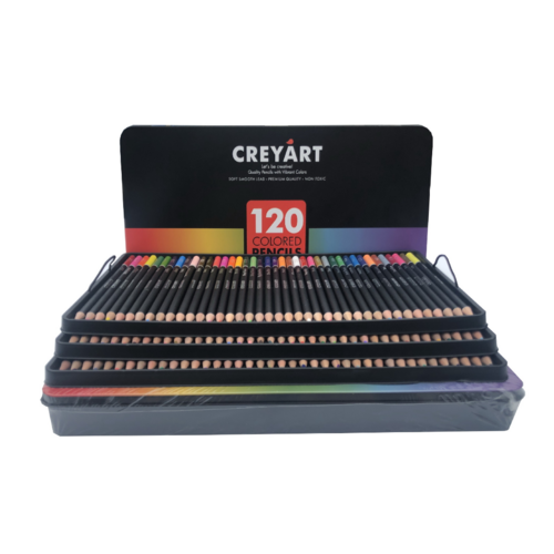 120pce Colour Lead Pencils in Metal Box Vibrant Colours Great Gift Set! 