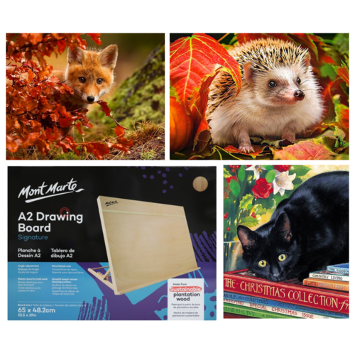 Animals Collection Paint By Numbers Kit, Value Deal Bundle, DIY Drawing Board A2