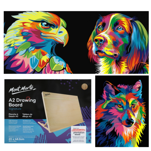 Abstract Collection Paint By Numbers Kit, Value Deal Bundle, DIY A2 Drawing Board