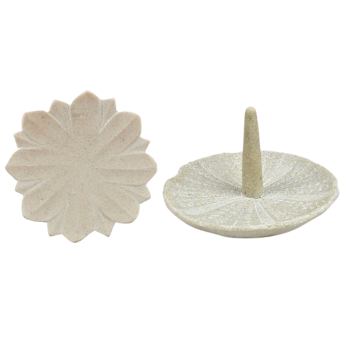 2 Piece Bathroom Set of Sandstone Ring Holder & Soap/Trinket Plate Natural Jewellery