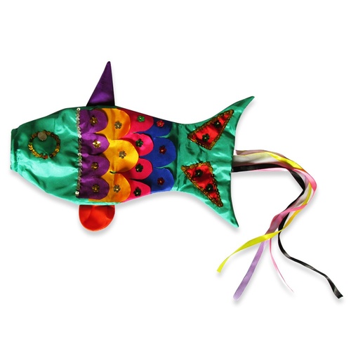 40cm Rainbow Fish Wind Sock in Asstd Colours Satin Spinner Outdoor Garden Decor