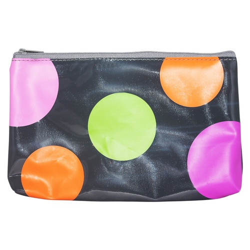 Funky Retro Pencil Case w/ Zipper PVC 21cm x 13cm Back to School - GREY