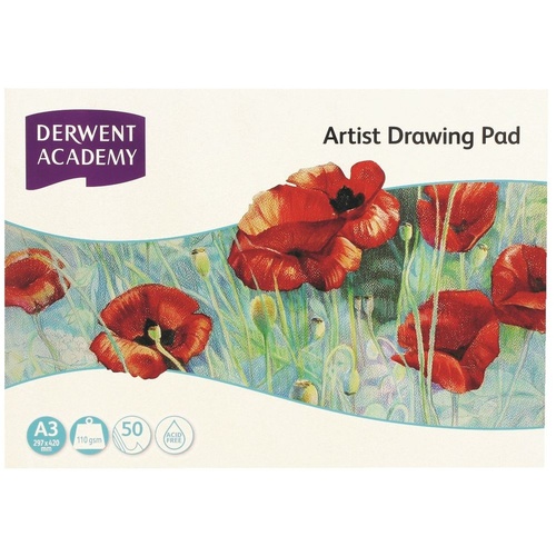 Derwent Academy A3 Drawing Pad Landscape Acid Free 110gsm 50 Pages