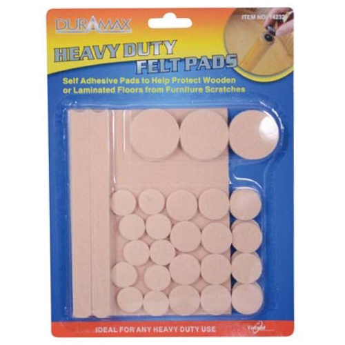 38 Piece Self Adhesive Felt Pads Cream Assorted Sizes