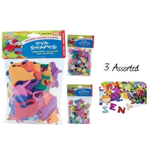 Assorted Pack of EVA Animals 30g. Great for art, craft and scrapbooking