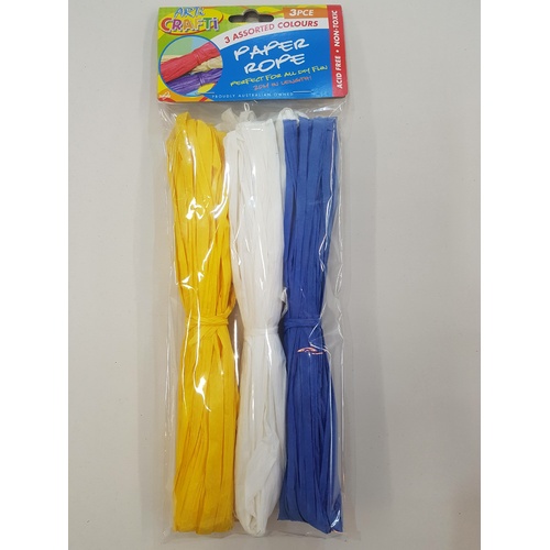 6PCE Craft Wax Rope 3 Metres Each, 6 Colours - Navy, Light Blue, Orange, Purple