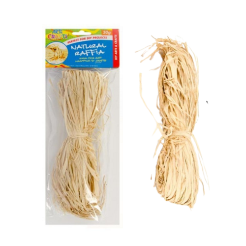 1pce Craft Raffia 30g in a Natural Colour Great for Art and Craft and Gifts