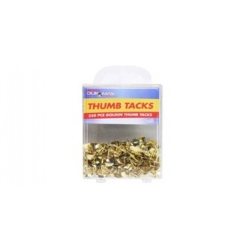 250pce Golden Thumb Tacks, Great for Home, School and Work
