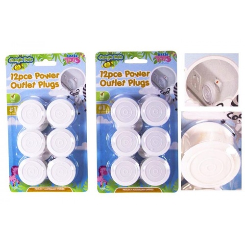  12pce Safety Power Outlet Plugs - Kids/Baby Proofing Home Safety Range