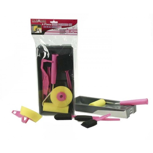 6pce Foam Roller & Painting Set for Ladies in Pink