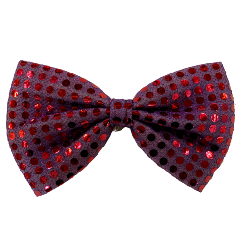 1pce Jumbo Sequined Bow Tie - 10x18cm Kids or Adults Parties and Fancy Dress - Purple