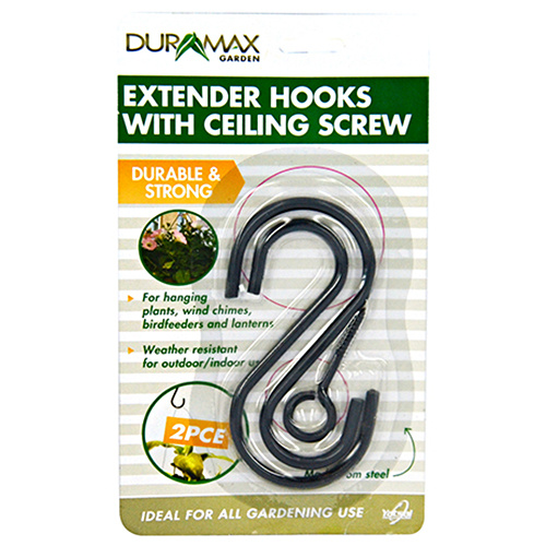 2pce Extender Hooks with Ceiling Screw 8.5cm, Garden Supply Tool Accessory from DURAMAX