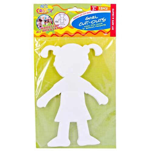 15pce Girl Paper Cut Outs - DIY Fun Kids Craft