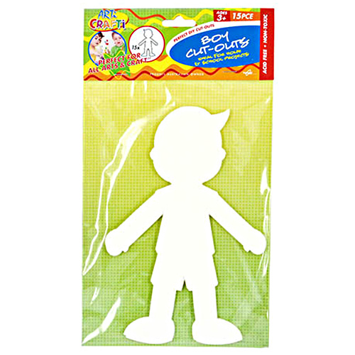 15pce Boy Paper Cut Outs - DIY Fun Kids Craft