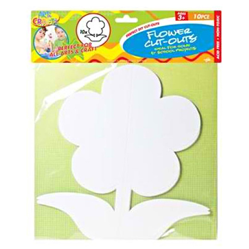 10pce, 25cm Flower Cut-Outs, Ideal for Home or School Projects, DYI