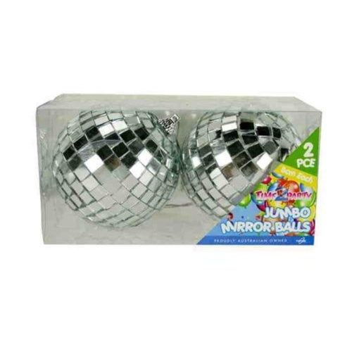 2pce Mirror Balls 9.5cm Diameter Hangable Great for Party Theming