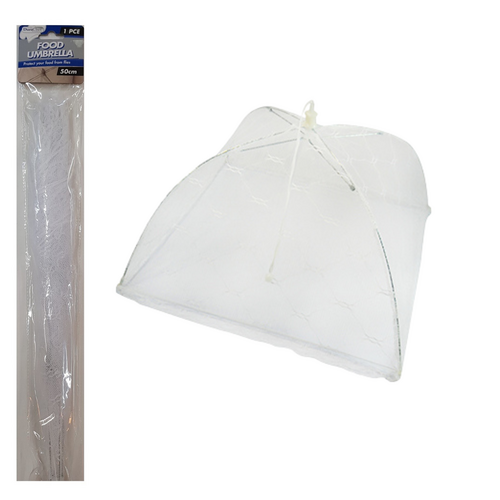  1pce Food Umbrella Cover 50cm White Foldable Heavy Duty Serving Platter Net