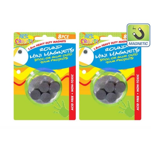 8pce Round Magnet-1.8cm Diameter Great for Craft DYI Magnet Making
