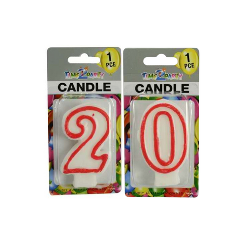 Number "20" Birthday Candle 7.5cm High Excellent For Parties And Events