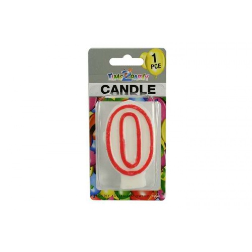 Number "0" Birthday Candle. 7.5cm High. Excellent for Parties.