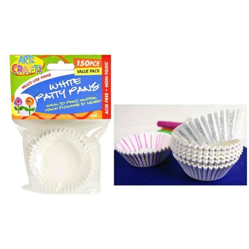 4 x 150pce Packs White Muffin Cup Cake Patty Pans, Baking Cases, or Cup Liners