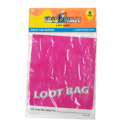 Hot Pink 8pce Loot Party Bags Kids Birthday Parties Loot Filler