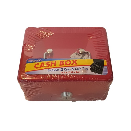 1pce Metal Petty Cash Draw - 15x11x8cm - Red