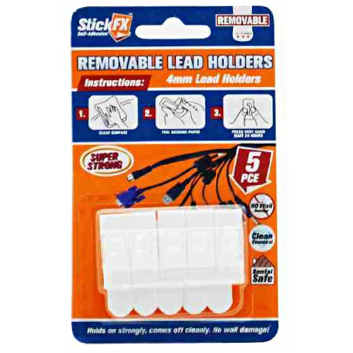 5pce Self Adhesive Lead Holders 4mm Removable 