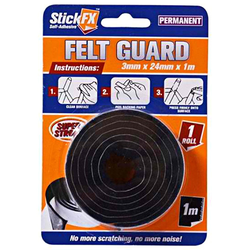 1 Roll Self Adhesive Felt Guard 3mmx24mmx 1m Furniture Floor Stratch Protector