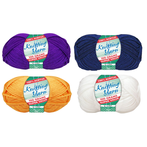 Storm Footy Team Colours Knitting Wool Yarn 100g/Roll 4 Piece 100% Acrylic