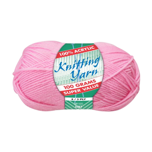 Fairy Floss Knitting Wool Yarn 100g 8 Ply 1 Roll 100% Acrylic