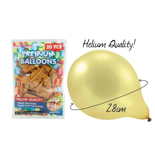 20pce x GOLD - Helium Balloons/Baloon. Great for Parties, Birthdays & Weddings.