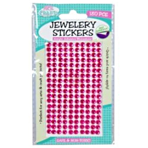 180pce Adhesive Rhinestones - Hot Pink 5mm, Scrapbooking Art & Craft Card Making