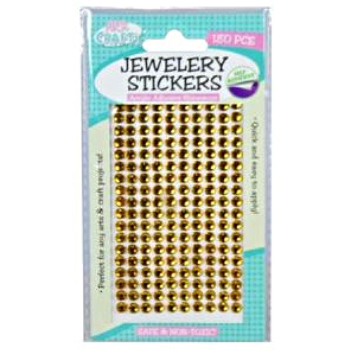 180pce Adhesive Rhinestones - Gold 5mm, Scrapbooking Art & Craft Card Making