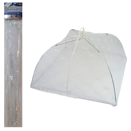  1pce Food Umbrella Cover Protector Diam 45cm Foldable Heavy Duty Serving Platter Net