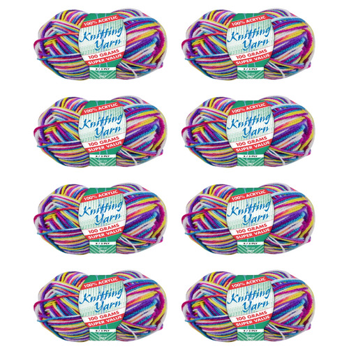 Candy Shop Knitting Wool Yarn 8 Rolls Set 8 Ply 100g 100% Acrylic