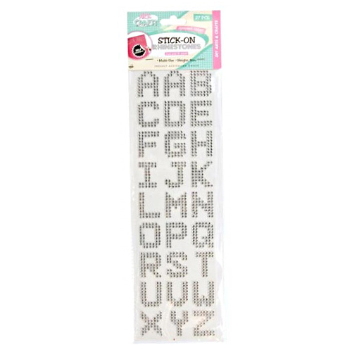 27pce Alphabet Rhinestones Crystal Clear for Craft, Scrapbooking, Phone Decoration