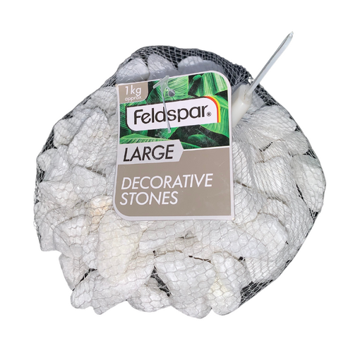 1kg Pack of White Garden Stones / Rocks for Display