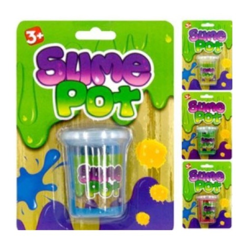 4pce 80g Slime Pots Slippery Oozy in Tubs Kids Party Fun! Yellow, Blue, Green, Red