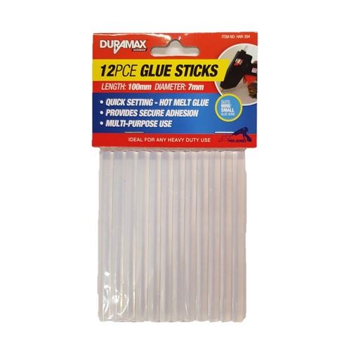 12pce Glue Sticks 100mm Clear Multi Use Gun 7mm Diameter Craft Quick Dry