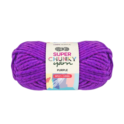Purple Knitting Wool Yarn 100g 3 Ply 1 Roll 100% Acrylic