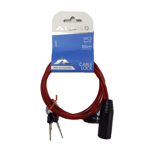 Red 1pce Bike Cable Lock 1 Metre Colours Secure Safe Strong & Durable
