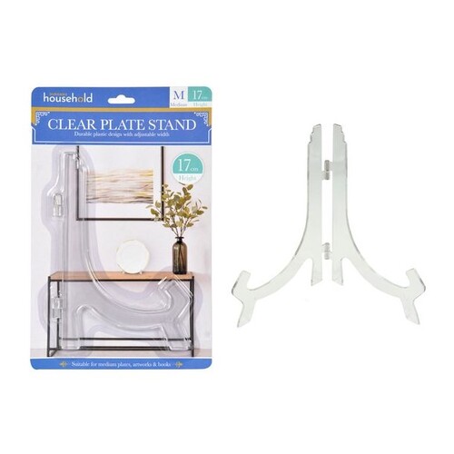 Clear Plate Stand Medium Size 17cm Steel Pin Hinge For Extra Strength
